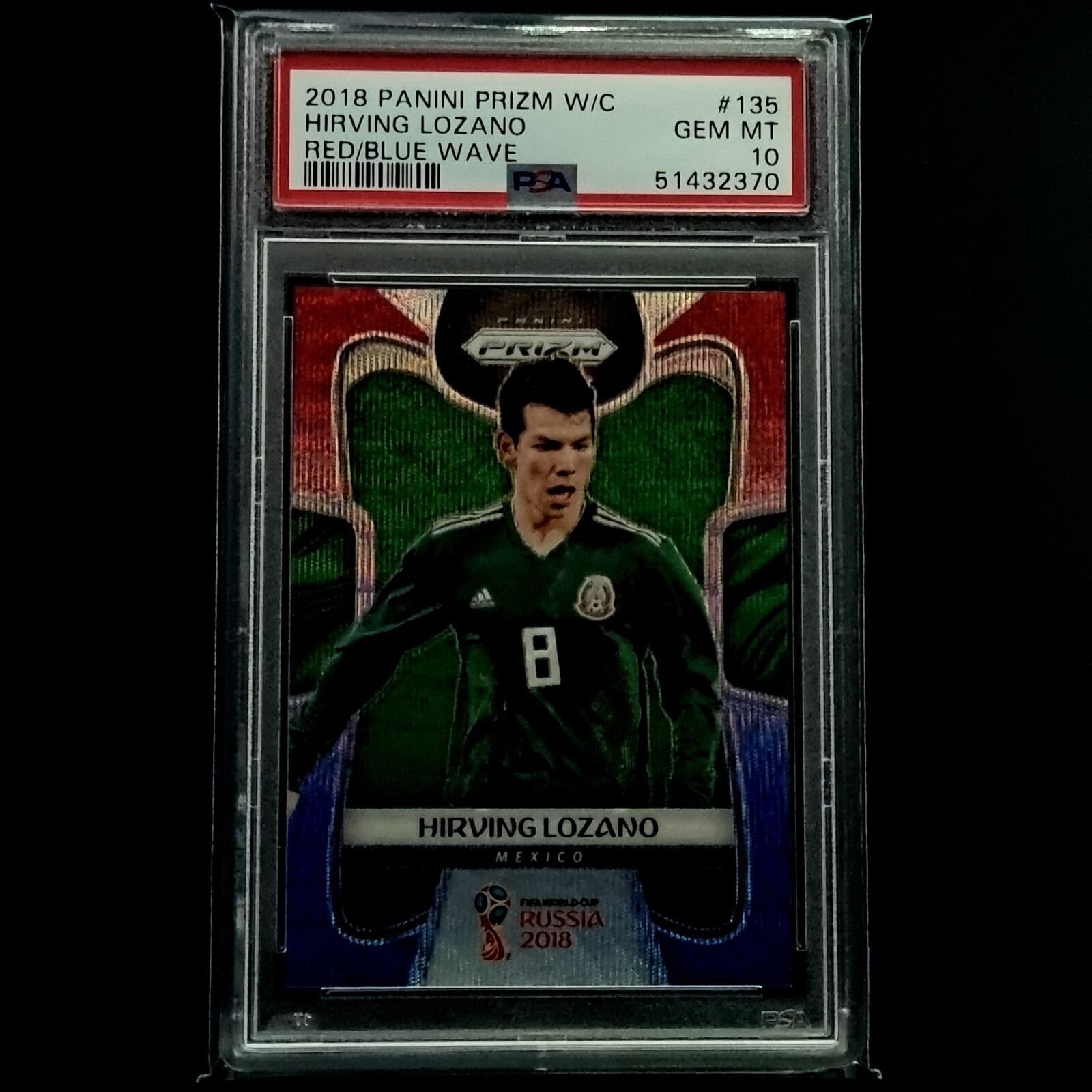 PSA 10 Hirving Lozano // Red/Blue Wave // 2018 Panini Prizm World Cup