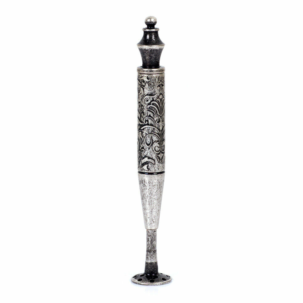 Antique Silver 2 in 1 Carved Smoking Pipe Tamper Brass Pick Tool Tamp Tobacco