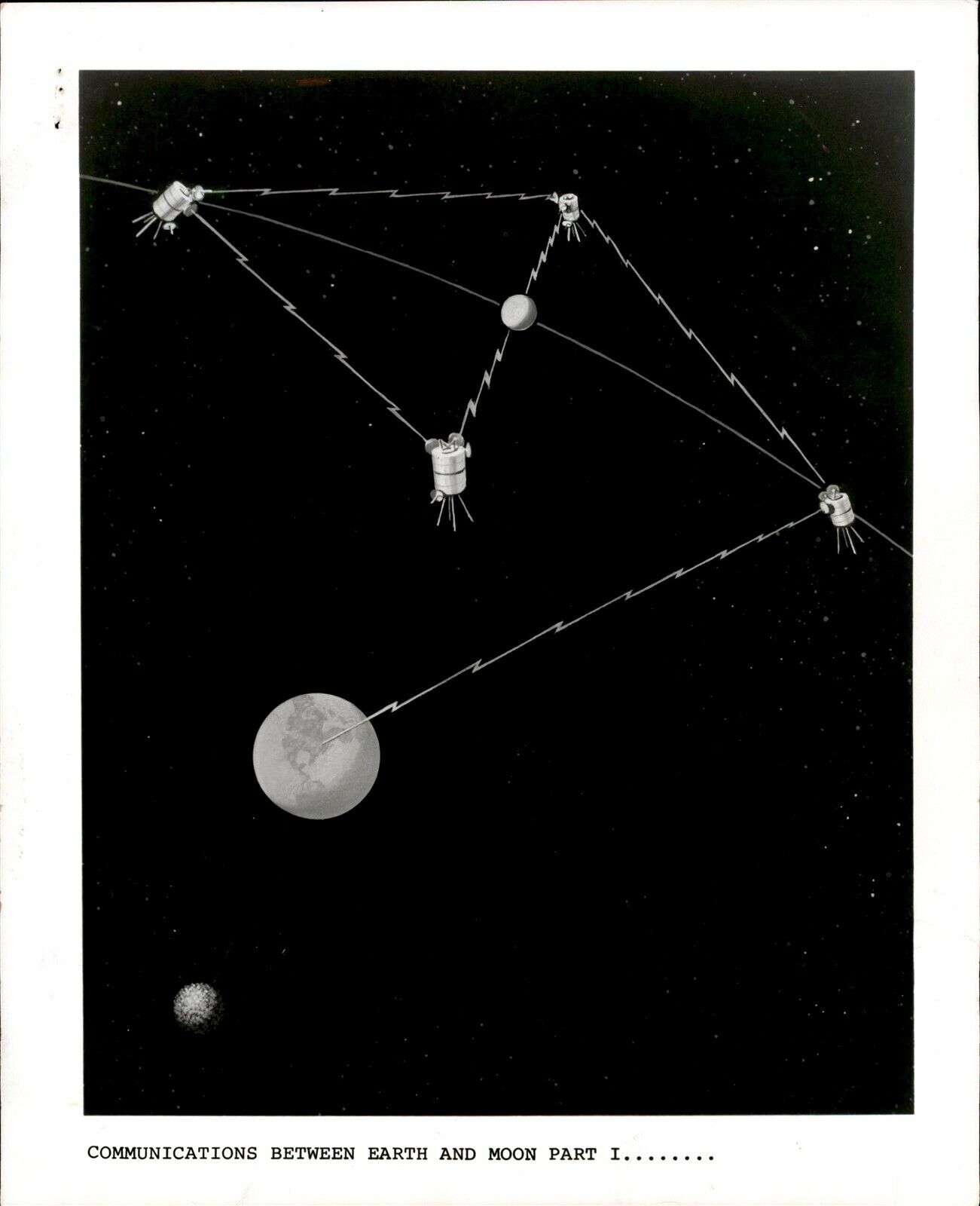 LG933 1970 Original Photo COMMUNICATIONS BETWEEN EARTH AND MOON Satellite Relay