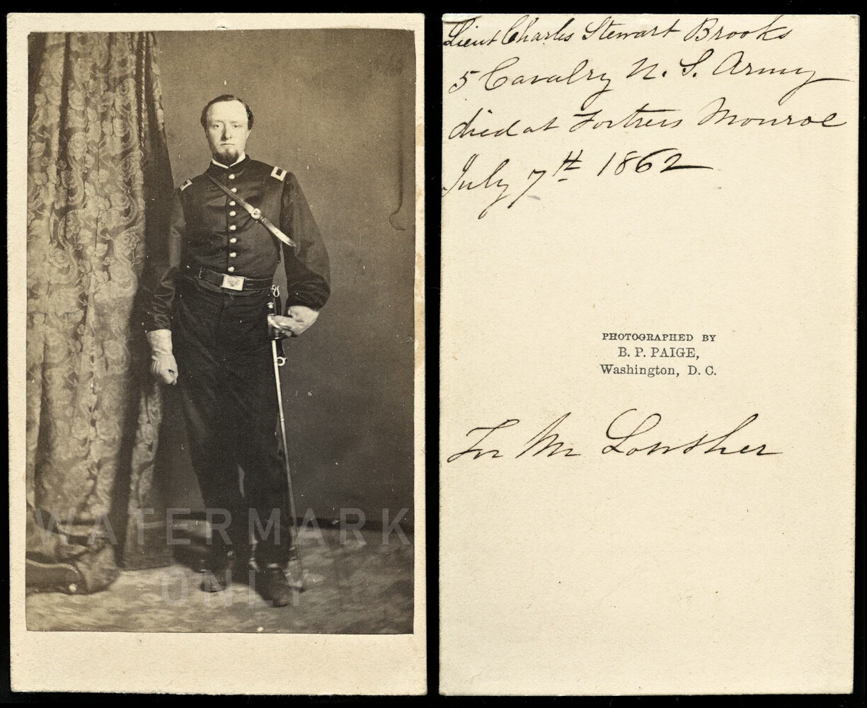 Died at Fort Monroe Civil War Soldier ID'd 5th Cavalry 1860s Photo POW Rare CDV Died at Fort Monroe Civil War Soldier ID'd 5th Cavalry 1860s Photo POW Rare CDV