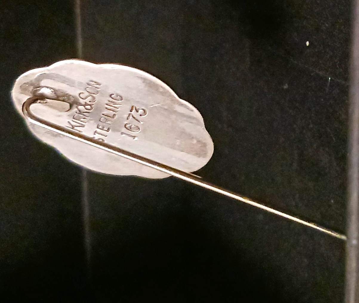 Kirk & Son Sterling Antique Floral Oval Hatpin Stick Pin #1673 Add Your Initial Kirk & Son Sterling Antique Floral Oval Hatpin Stick Pin #1673 Add Your Initial