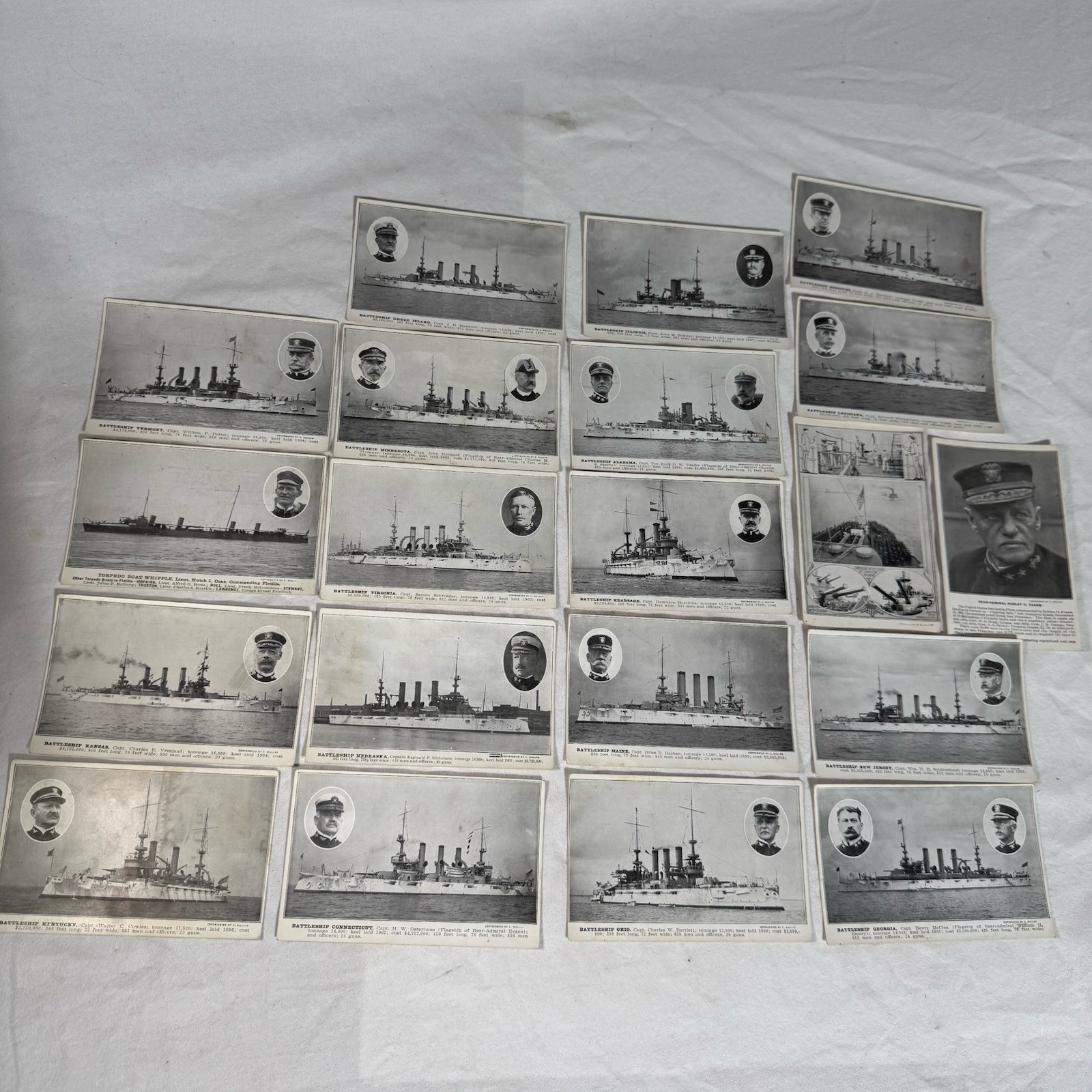Set Of 20 Antique 1800’s US Navy Ships w/ Captains Postcards ~ UNUSED Set Of 20 Antique 1800’s US Navy Ships w/ Captains Postcards ~ UNUSED