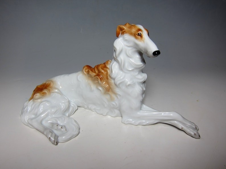 Handpainted Austrian AUGARTAN Russian Borzoi Wolfhound Dog ,MInt condition Handpainted Austrian AUGARTAN Russian Borzoi Wolfhound Dog ,MInt condition