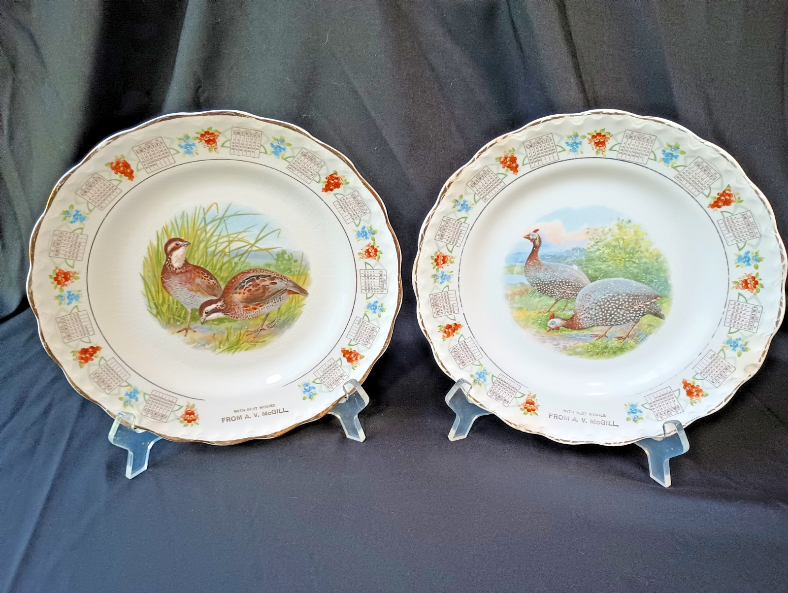 VTG 1914 McNicol Calendar Plate Lot 2 AV McGill Store Spring Lick Grayson Co KY
