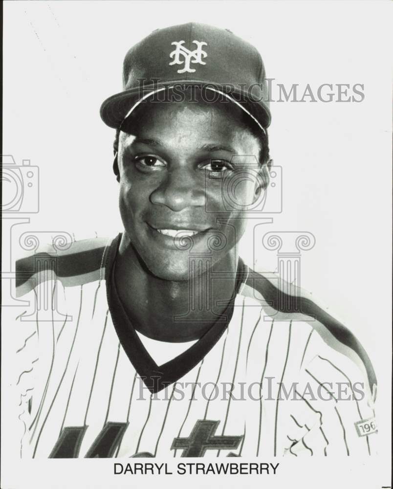 Press Photo Darryl Strawberry, Outfielder, New York Mets Baseball Team