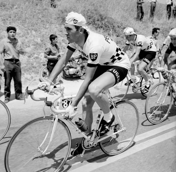 Belgian cyclist Eddy Merckx racing during Tour de France late 1960s Old Photo Belgian cyclist Eddy Merckx racing during Tour de France late 1960s Old Photo