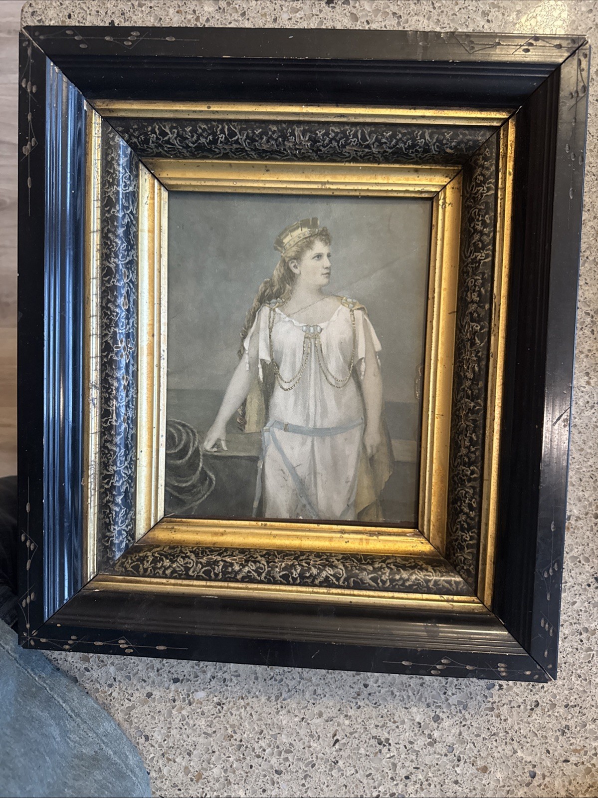 Opera Singer Hungarian Katharina Klafsky c1895 Old Gravure print W/ Ornate Frame Opera Singer Hungarian Katharina Klafsky c1895 Old Gravure print W/ Ornate Frame