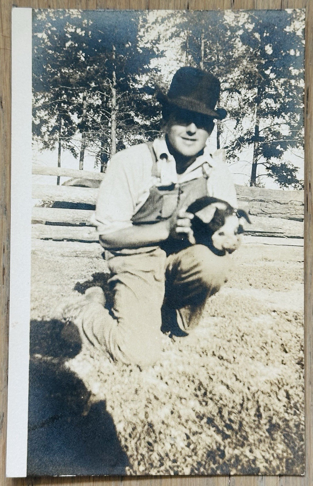 Vintage Farmer Holding Pig RPPC Real Photo Postcard Farm Life Unposted c1910s Vintage Farmer Holding Pig RPPC Real Photo Postcard Farm Life Unposted c1910s