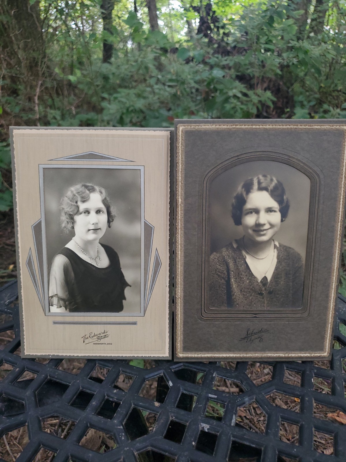 2 Antique 1920s Photo Pretty Sisters Young Girls Pin Curls Matted Board Frames 2 Antique 1920s Photo Pretty Sisters Young Girls Pin Curls Matted Board Frames