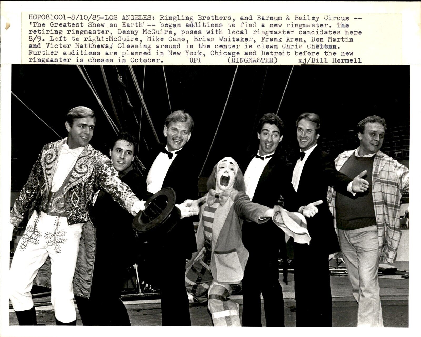 LAE1 1985 Original Photo RINGLING BROS BARNUM BAILEY CIRCUS RINGMASTER AUDITIONS