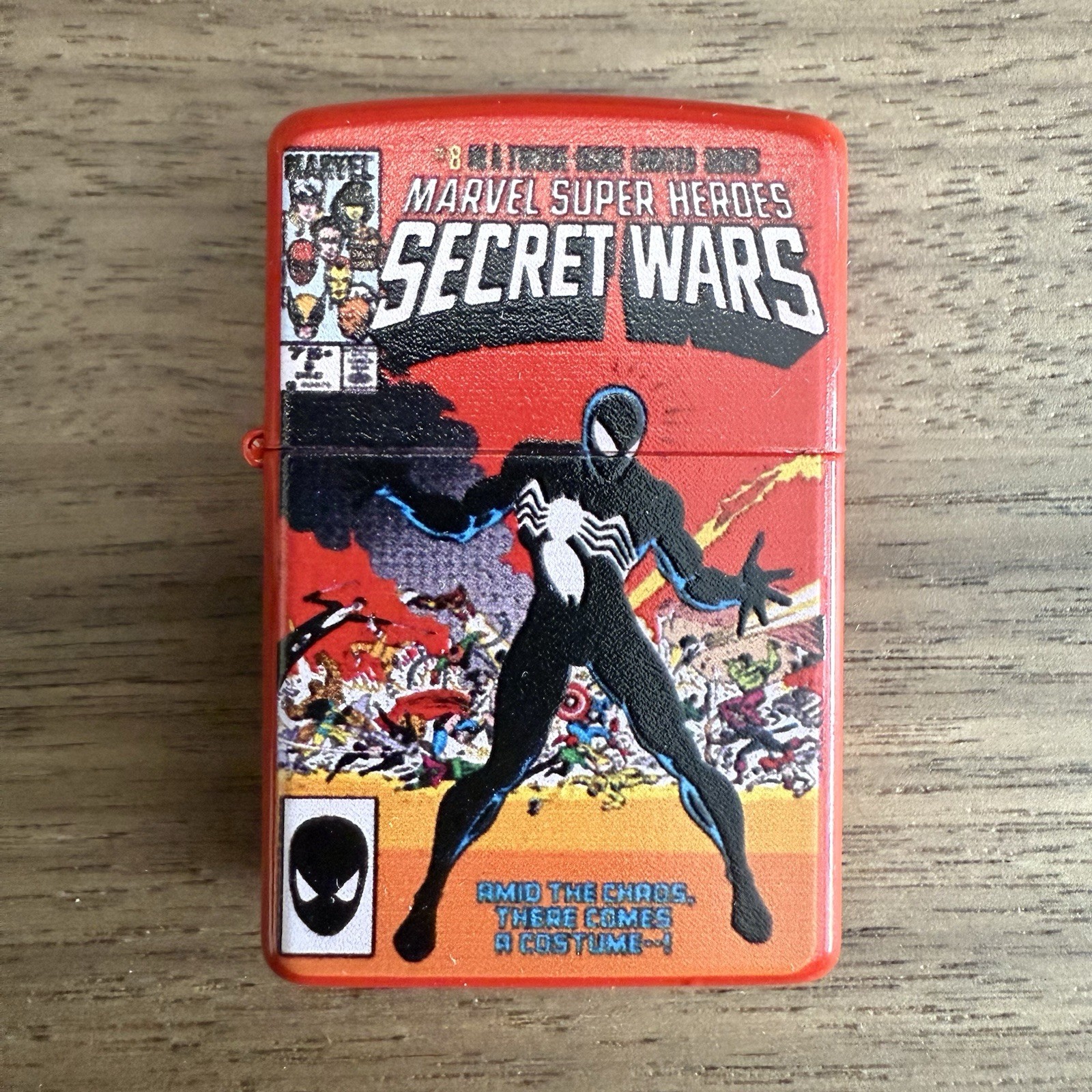 Marvel Secret Wars #8 Lighter | Spider-Man Black Suit Comic Cover Marvel Secret Wars #8 Lighter | Spider-Man Black Suit Comic Cover