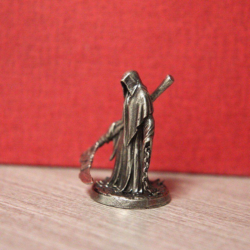 White Brass Scythe Grim Reaper Statue Soldier Figure Miniature Tea Pet Ornament White Brass Scythe Grim Reaper Statue Soldier Figure Miniature Tea Pet Ornament