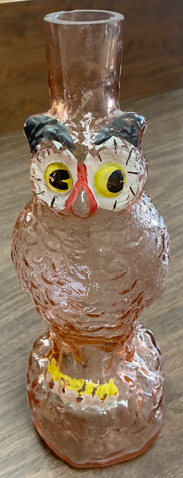 Spooky Antique Vintage Figural Glass Owl Bottle