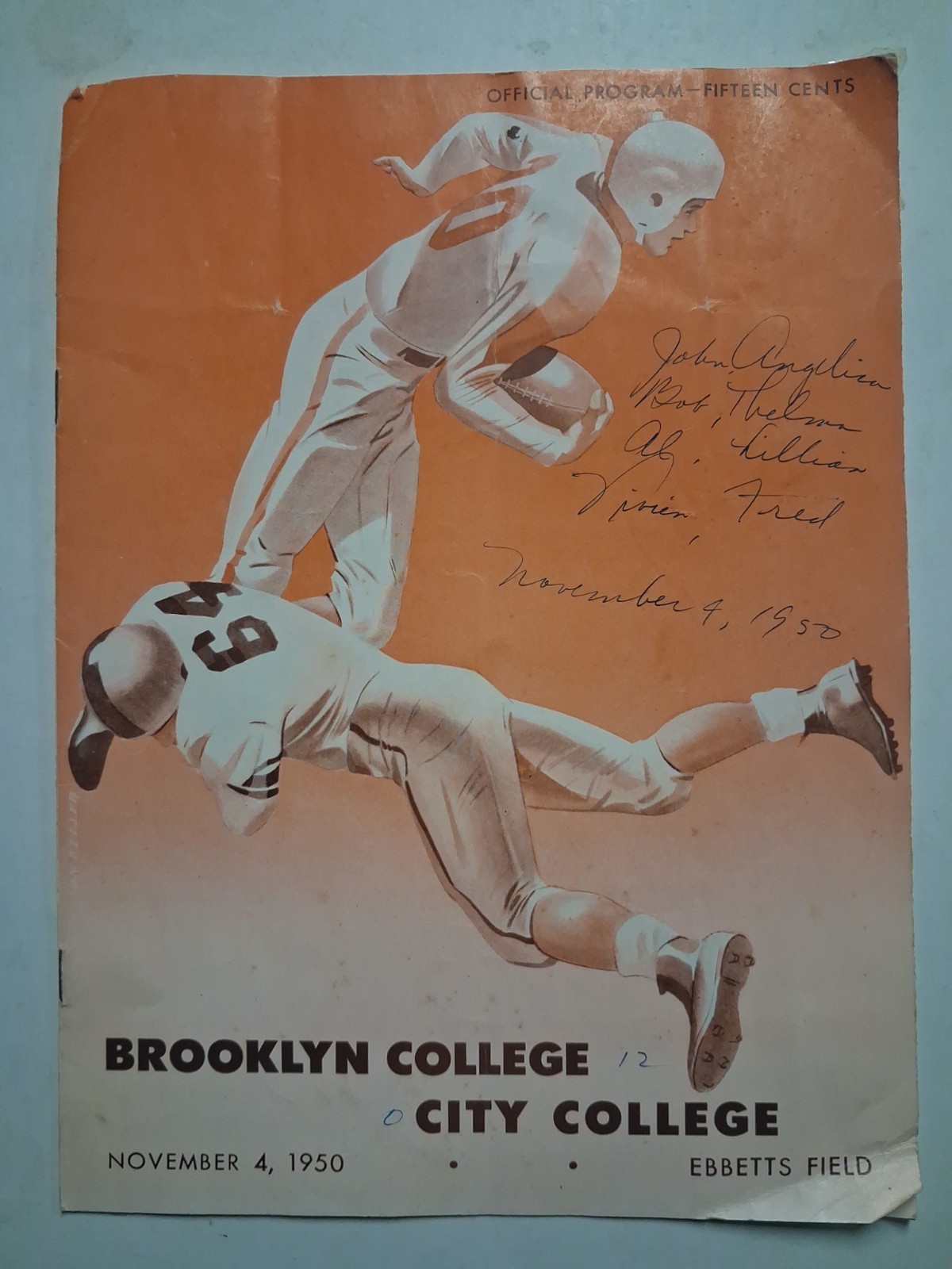 1950 BROOKLYN CITY COLLEGE Ebbetts Field FOOTBALL Program Nov 4 1950 BROOKLYN CITY COLLEGE Ebbetts Field FOOTBALL Program Nov 4