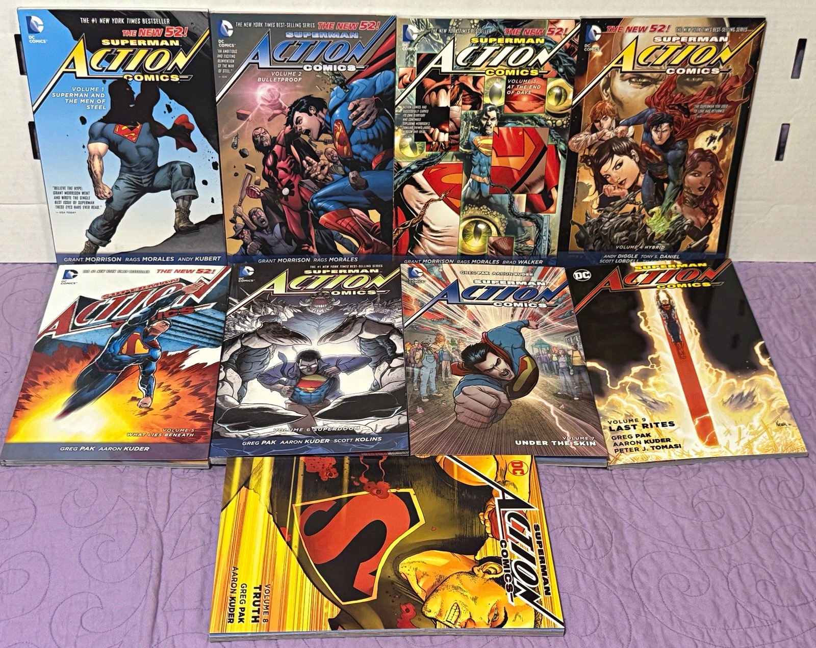 DC Comics Superman Action Comics TPB 9 Book Set Vol. 1-9 Grant Morrison DC Comics Superman Action Comics TPB 9 Book Set Vol. 1-9 Grant Morrison