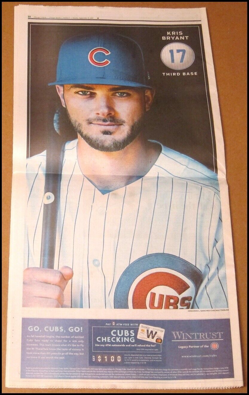 9/17/2017 Chicago Tribune Sports Kris Bryant Cubs Poster Tarik Cohen Bears