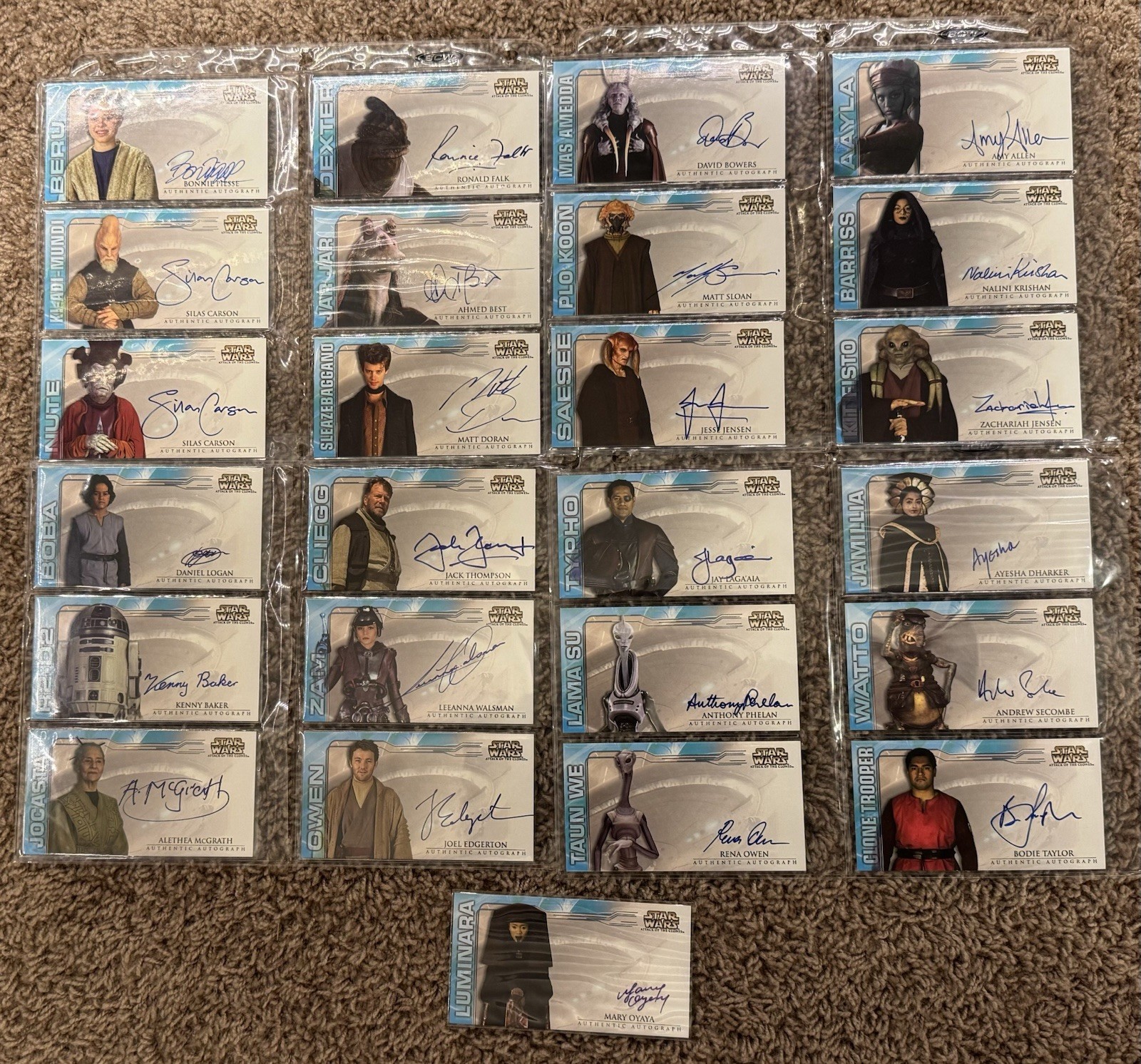 2002 Topps Star Wars Attack Clones Widevision Autographs 25 Cards Complete -Oz 2002 Topps Star Wars Attack Clones Widevision Autographs 25 Cards Complete -Oz
