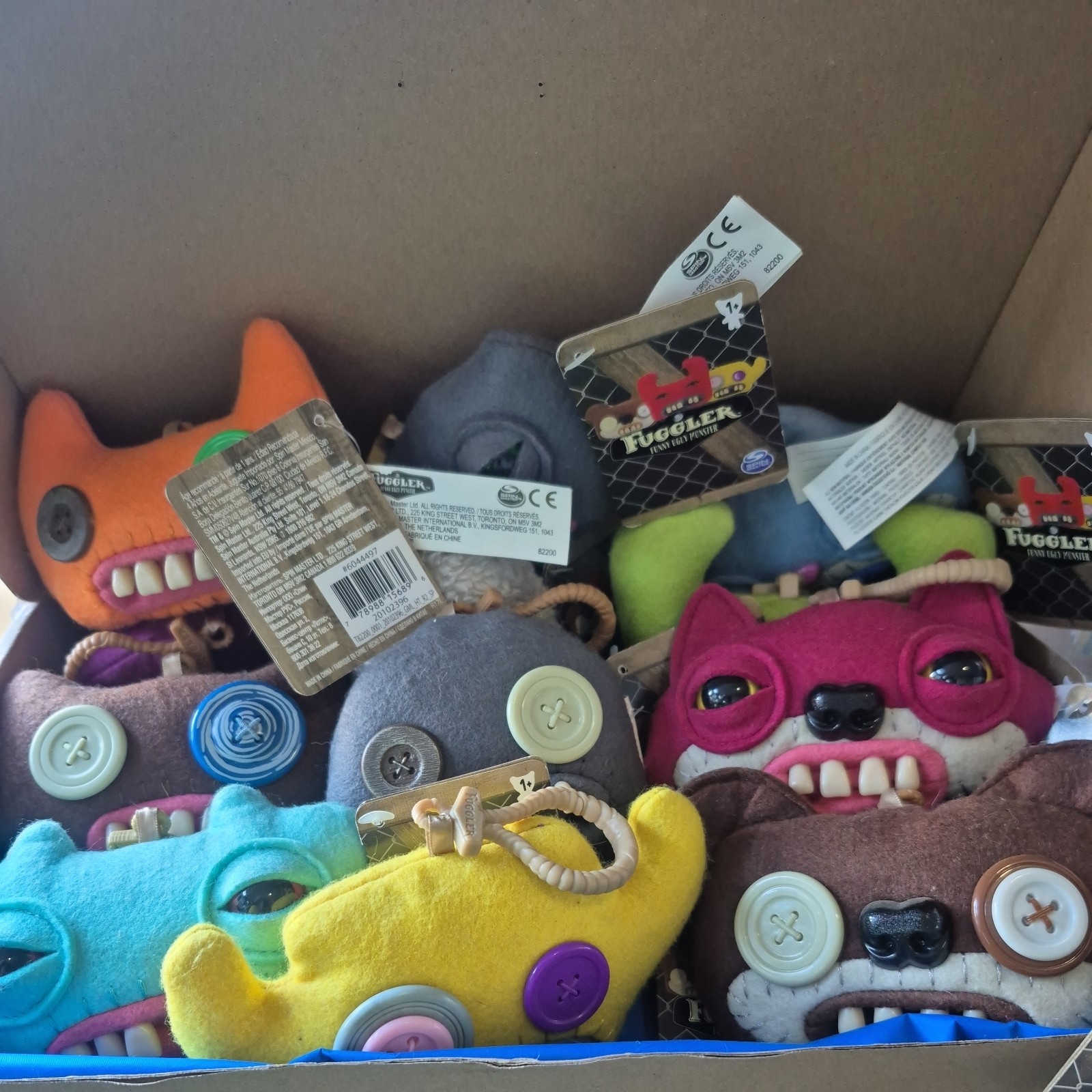 Fuggler Spin Master Plush Monster Keychain Bag Clips(Complete set all 12)CTS 175