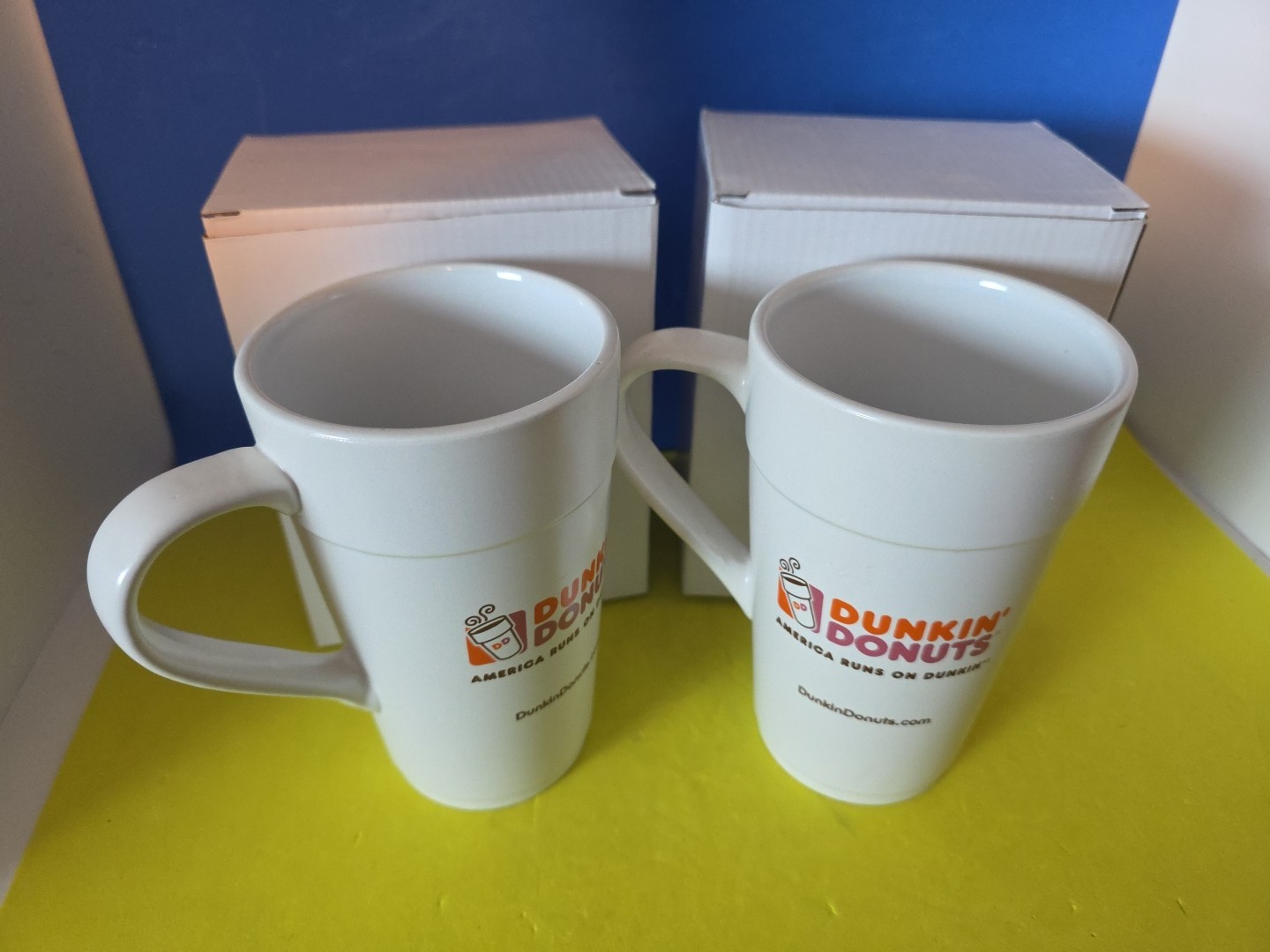 2 - Dunkin' Donuts Classic Mugs Ceramic 16oz Coffee Cups 2013 America Runs on DD 2 - Dunkin' Donuts Classic Mugs Ceramic 16oz Coffee Cups 2013 America Runs on DD