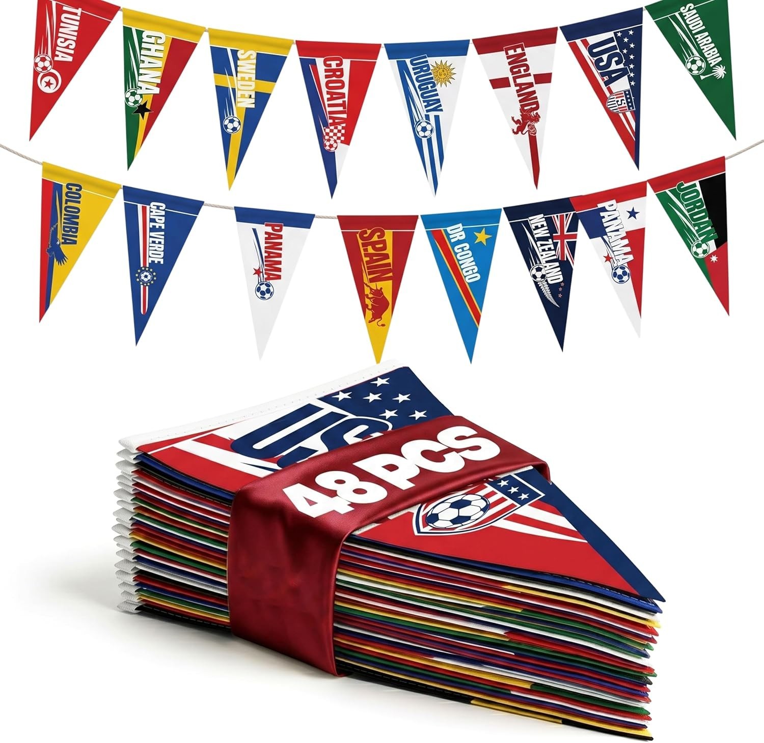 2026 World Cup Country Flag Pennants 48Pcs 10x23cm Triangle Flags Polyester r... 2026 World Cup Country Flag Pennants 48Pcs 10x23cm Triangle Flags Polyester r...