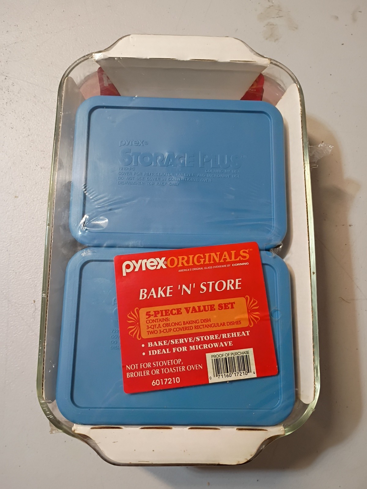 Vintage Pyrex Originals Bake N Store Value Pack 5 Piece Set Model #6017210 New Vintage Pyrex Originals Bake N Store Value Pack 5 Piece Set Model #6017210 New