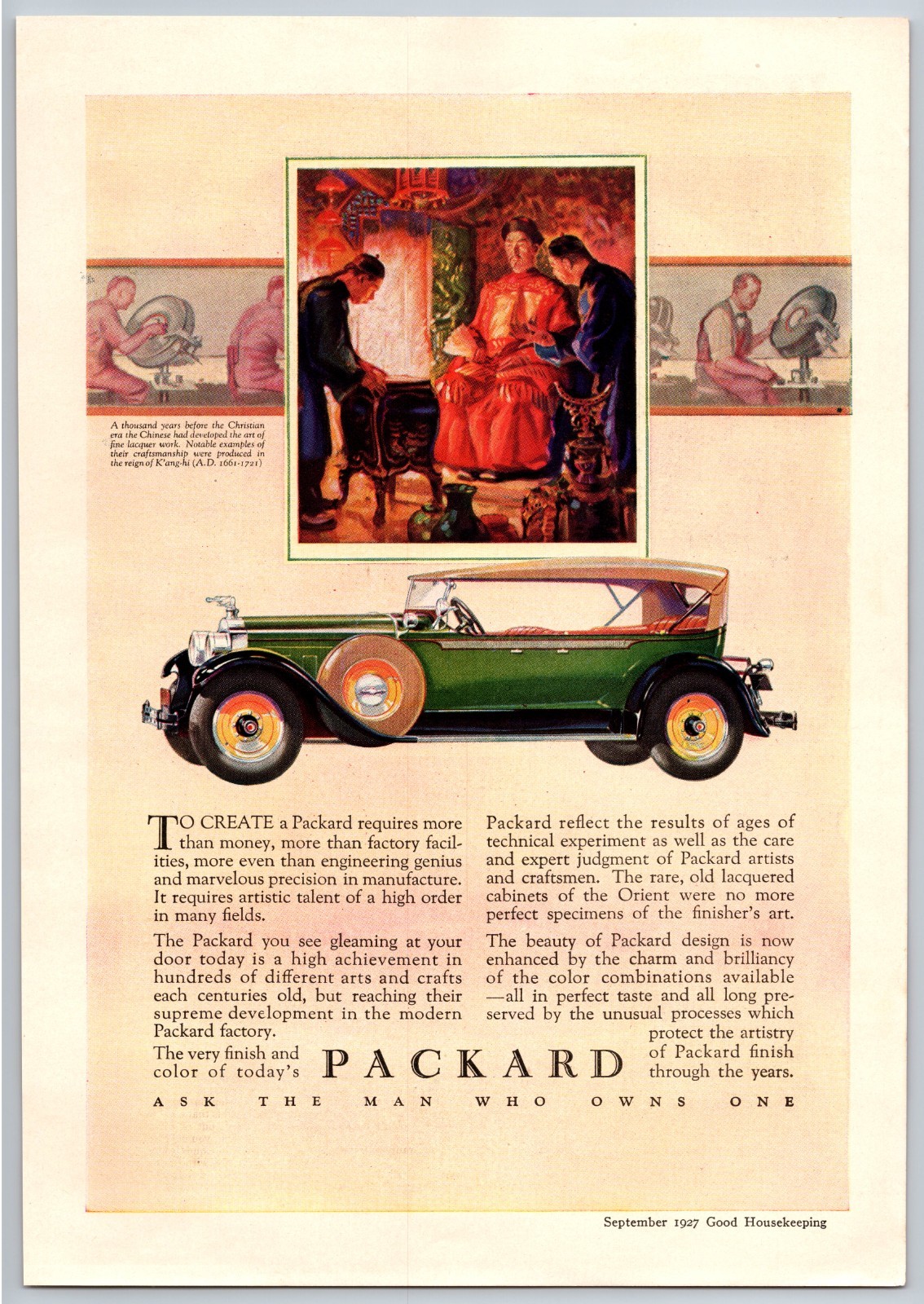 Vintage 1927, Packard, Chinese Nobel, Auto, Automobile, Car 20\'s Print Ad