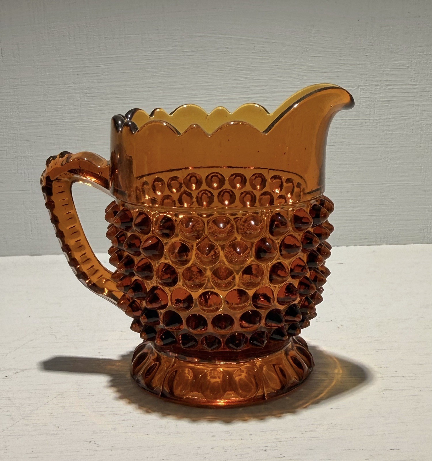 Doyle #150 Amber Hobnail Childs Creamer Toy Table Set EAPG Antique 1880s Doyle #150 Amber Hobnail Childs Creamer Toy Table Set EAPG Antique 1880s