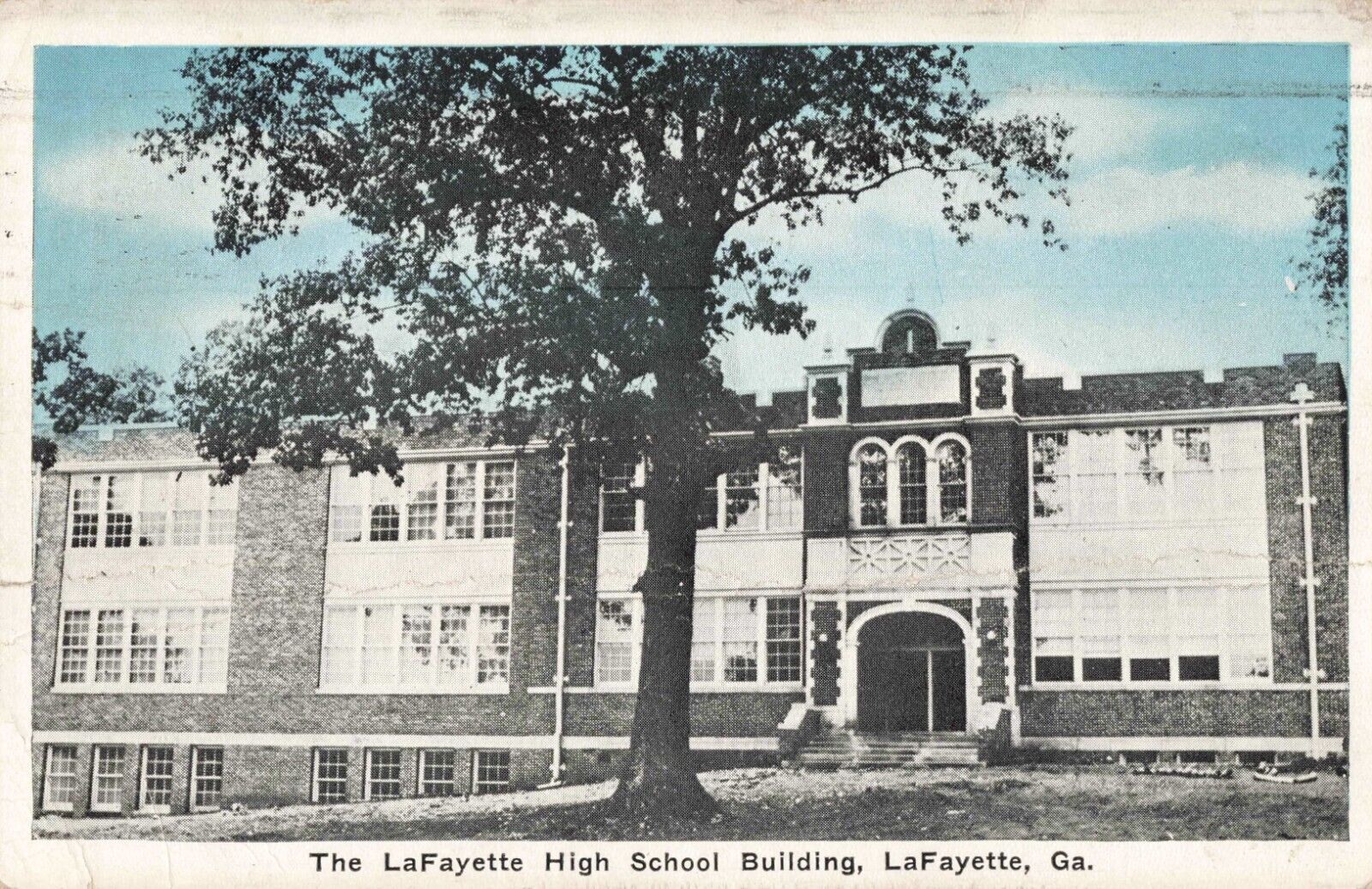 High School Building LaFayette Georgia GA 1925 Postcard