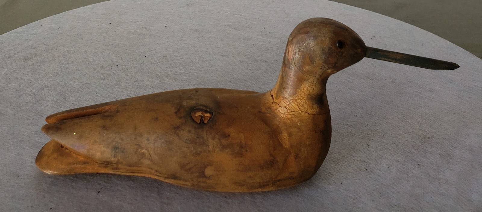Antique Small Hand Carved ShoreBird Decoy Folk Art Sculpture 7 Inch Glass Eye Antique Small Hand Carved ShoreBird Decoy Folk Art Sculpture 7 Inch Glass Eye