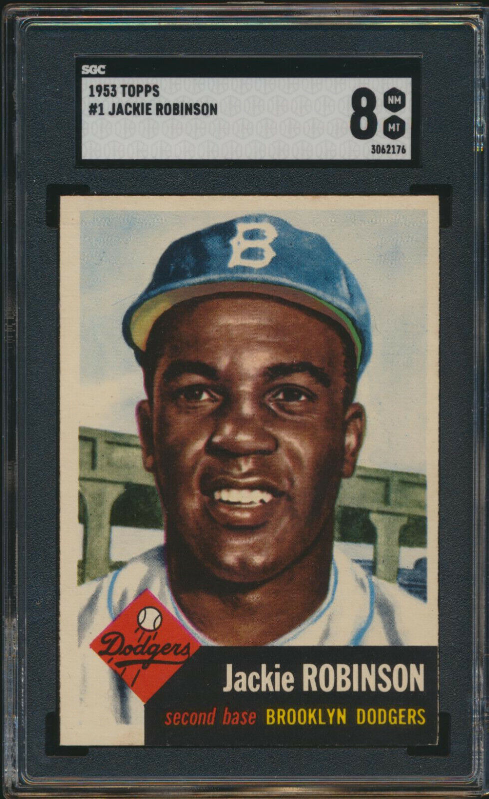 1953 Topps JACKIE ROBINSON Brooklyn Dodgers SGC 8