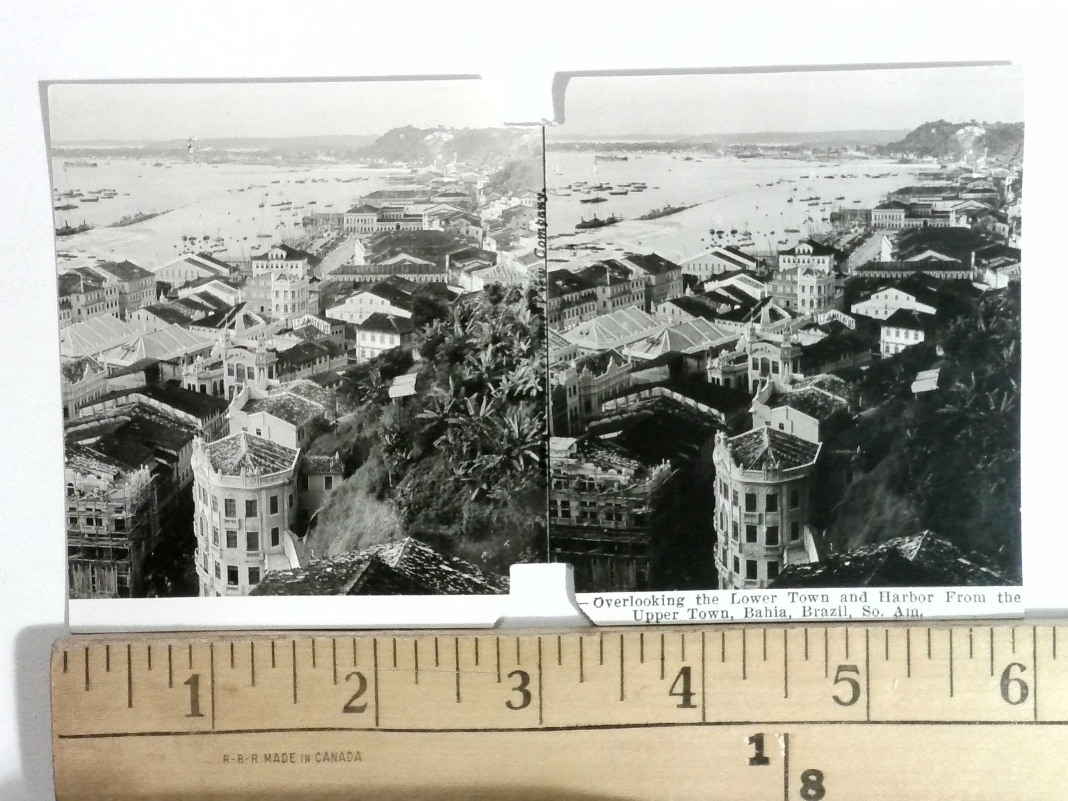 Bahia Brazil Harbor Stereoview Card South America Early 1900s Cityscape