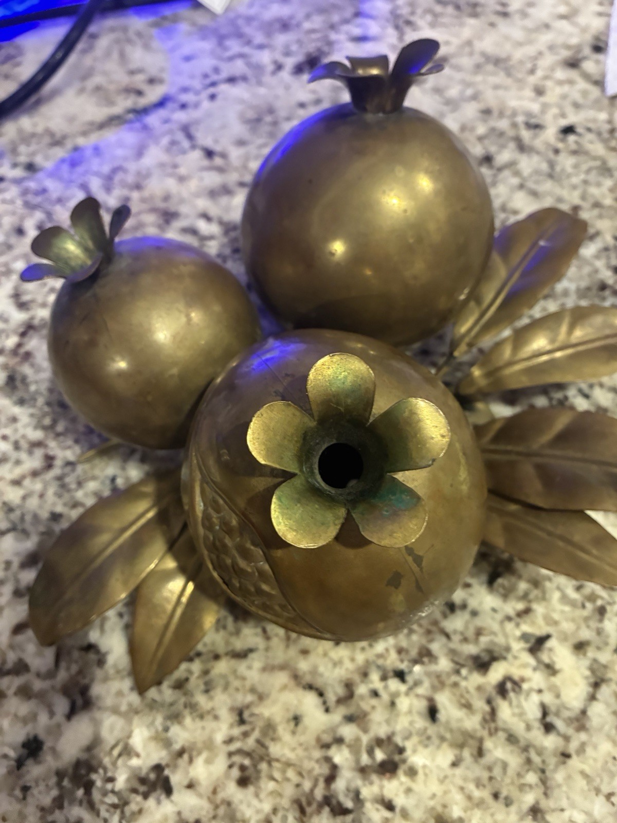 Stunning MCM Brass Pomegranate Sculpture Vintage Stunning MCM Brass Pomegranate Sculpture Vintage