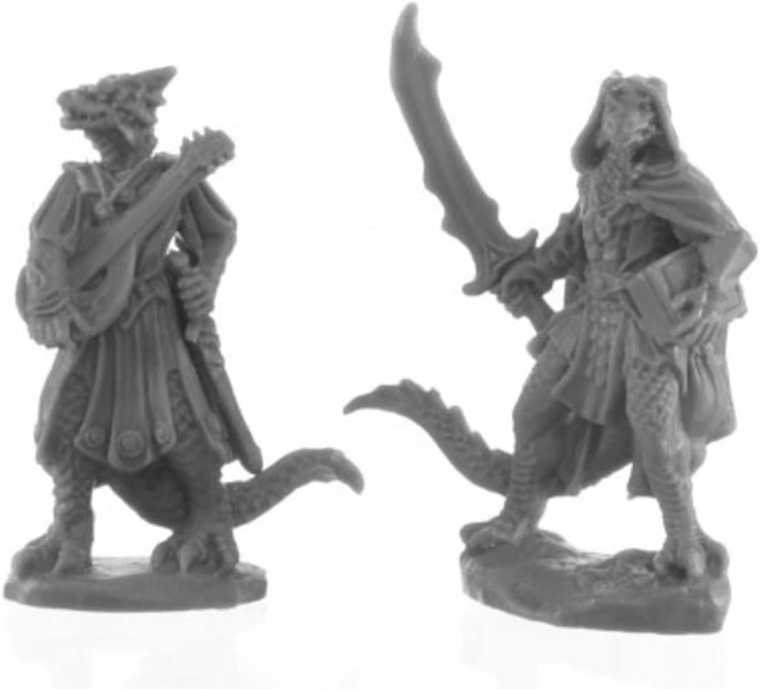 Reaper Miniatures Dragonfolk Bard and Thief Miniature 25mm Heroic Scale Figure Reaper Miniatures Dragonfolk Bard and Thief Miniature 25mm Heroic Scale Figure