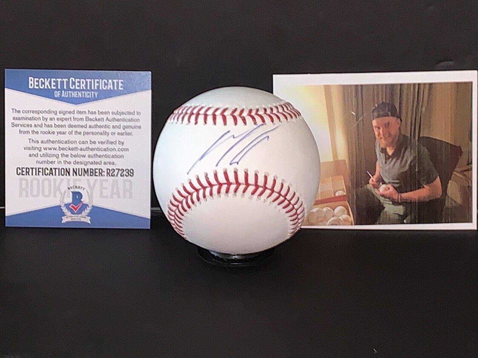 Seth Beer Diamondbacks Autographed Signed MLB Baseball 1 BECKETT ROOKIE COA