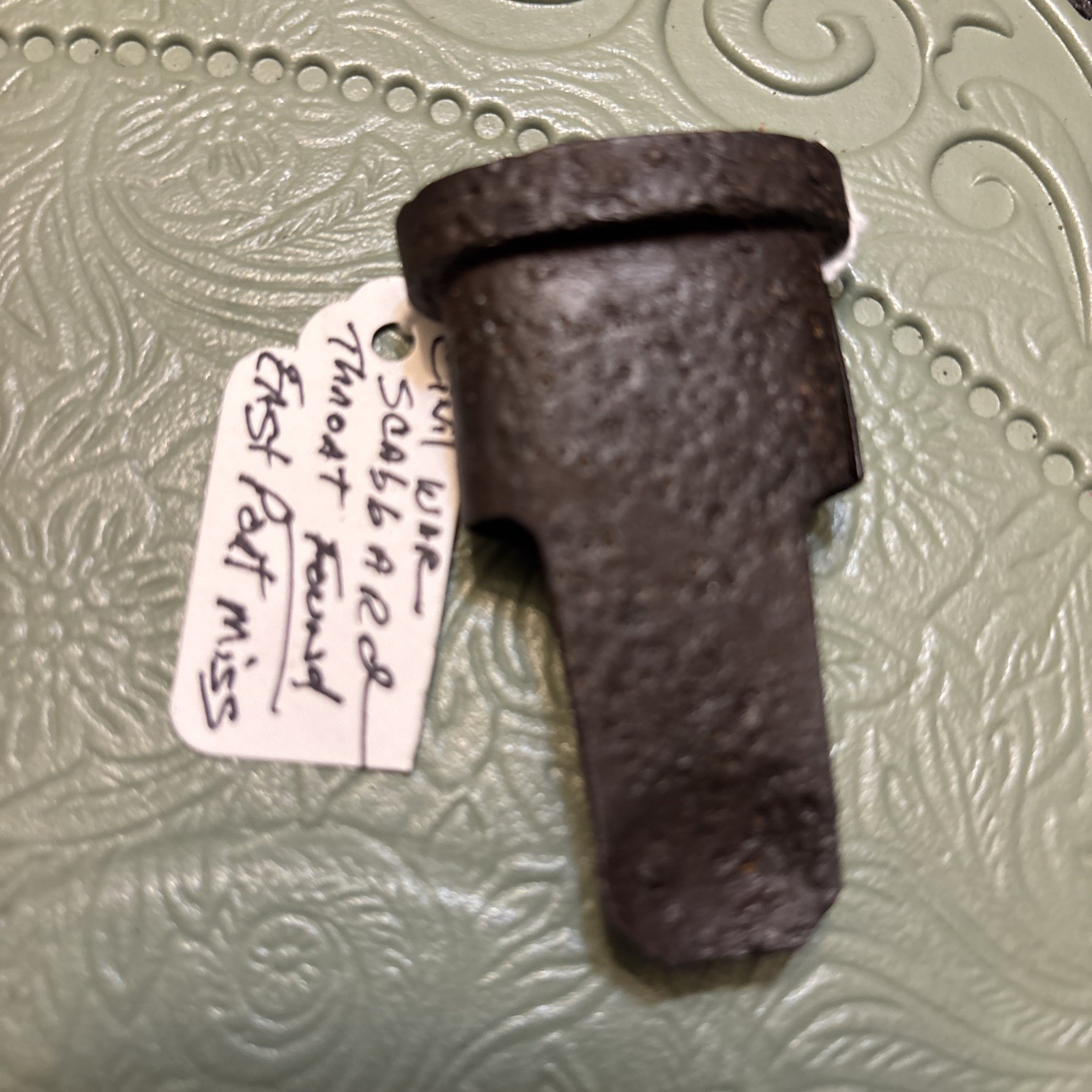 CIVIL WAR U.S. model 1860 CAVALRY SABER SCABBARD THROAT East Port Mississippi CIVIL WAR U.S. model 1860 CAVALRY SABER SCABBARD THROAT East Port Mississippi