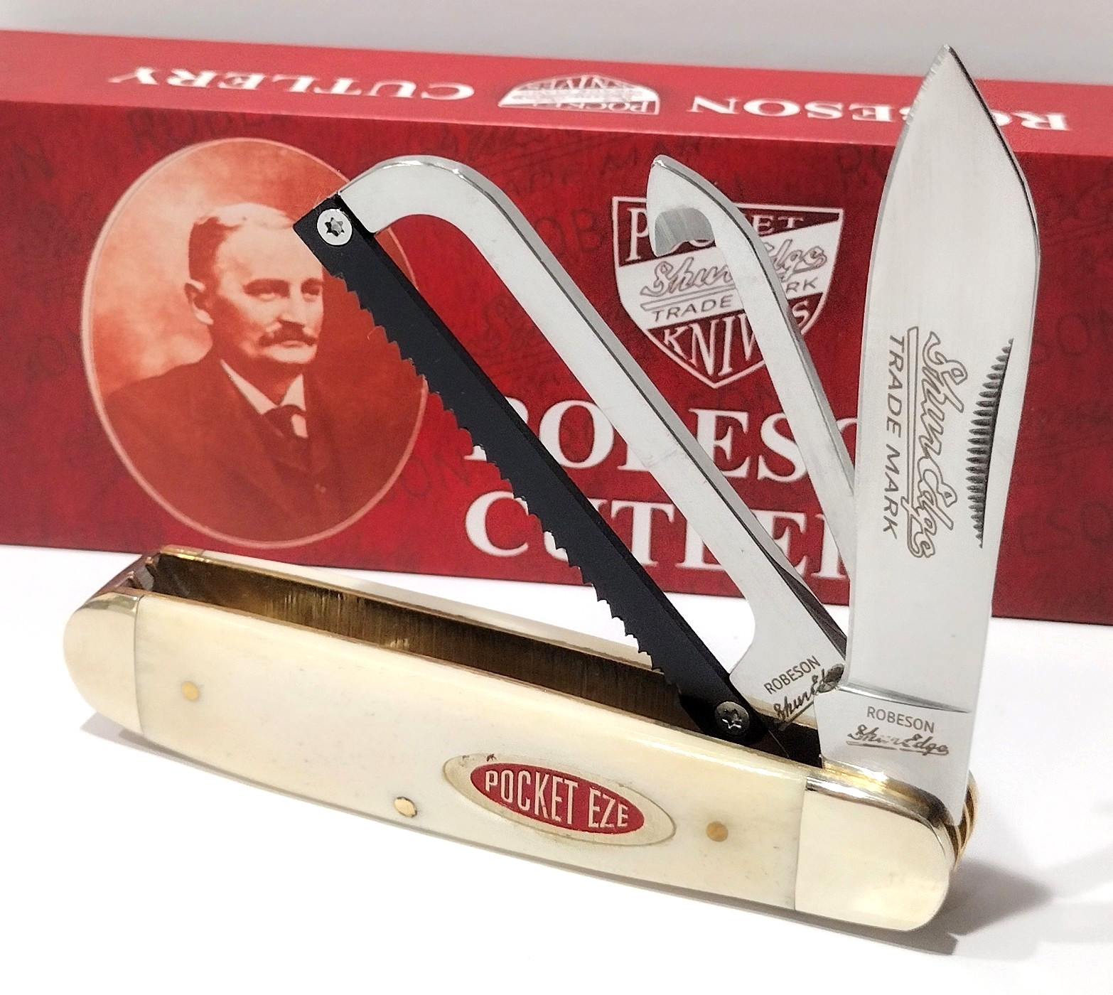Robeson Gamecock White Bone Shuredge Folding Pocket Knife w/ Saw Hoof Pick NEW Robeson Gamecock White Bone Shuredge Folding Pocket Knife w/ Saw Hoof Pick NEW