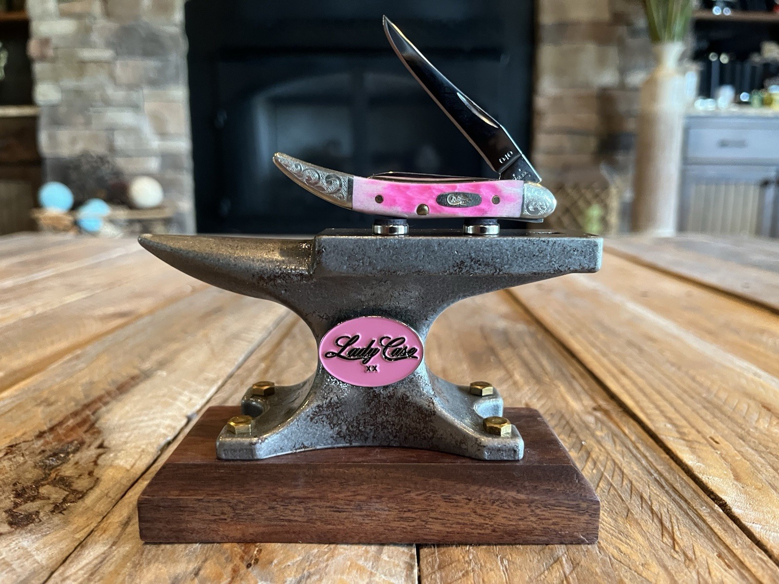 Case XX Lady Case Rustic Custom Knife Display Anvil Amazing Knife Not Included