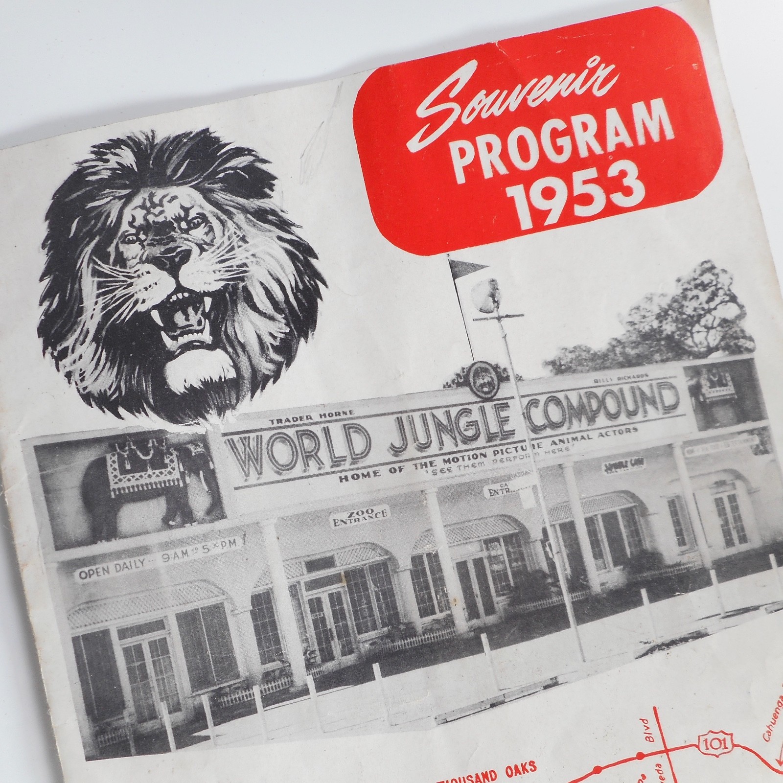 VTG 1953 Jungle Land World Compound Program Mabel Stark CA MGM Circus Lions RARE