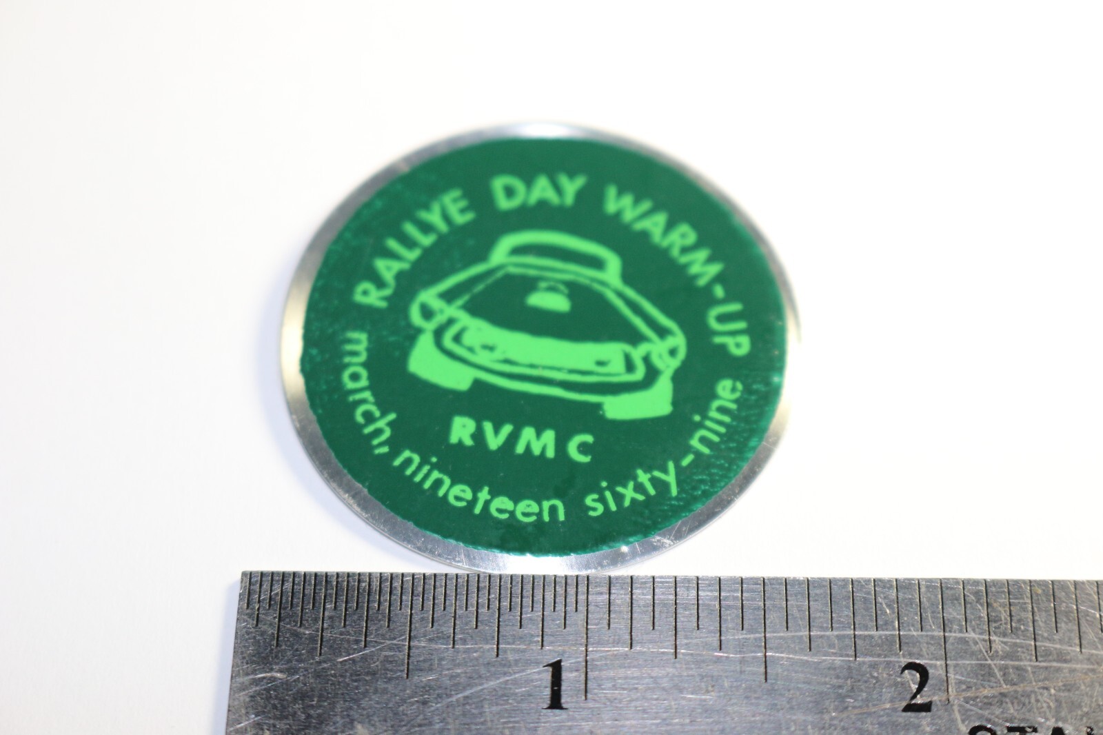 VERY RARE ORG. metal 1969 Mustang Rallye WARM-UP car dash badge plaque RVMC VERY RARE ORG. metal 1969 Mustang Rallye WARM-UP car dash badge plaque RVMC