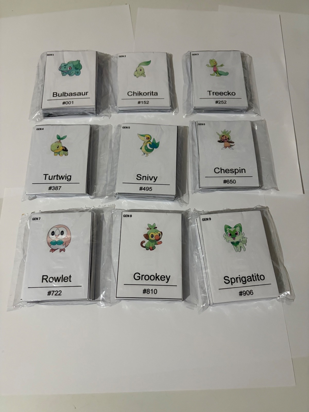Pre-cut Pokemon Pokedex Placeholders Gen 1-9 - Choose  Generation 150gsm paper