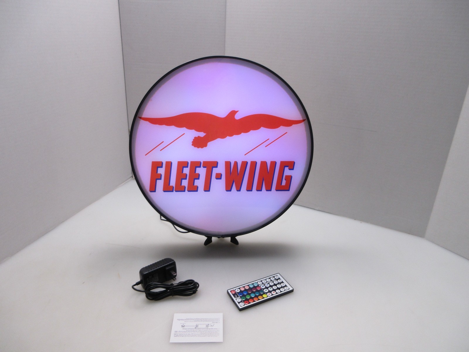 Fleet Wing gas Oil Round LED Display lighted sign lightbox Wall Hanging Fleet Wing gas Oil Round LED Display lighted sign lightbox Wall Hanging