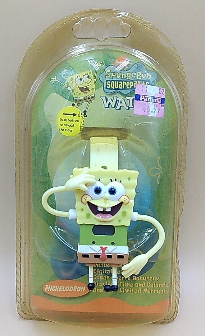 Vintage 2002 Nickelodeon SpongeBob Squarepants Kids Digital Watch & Calendar/NEW