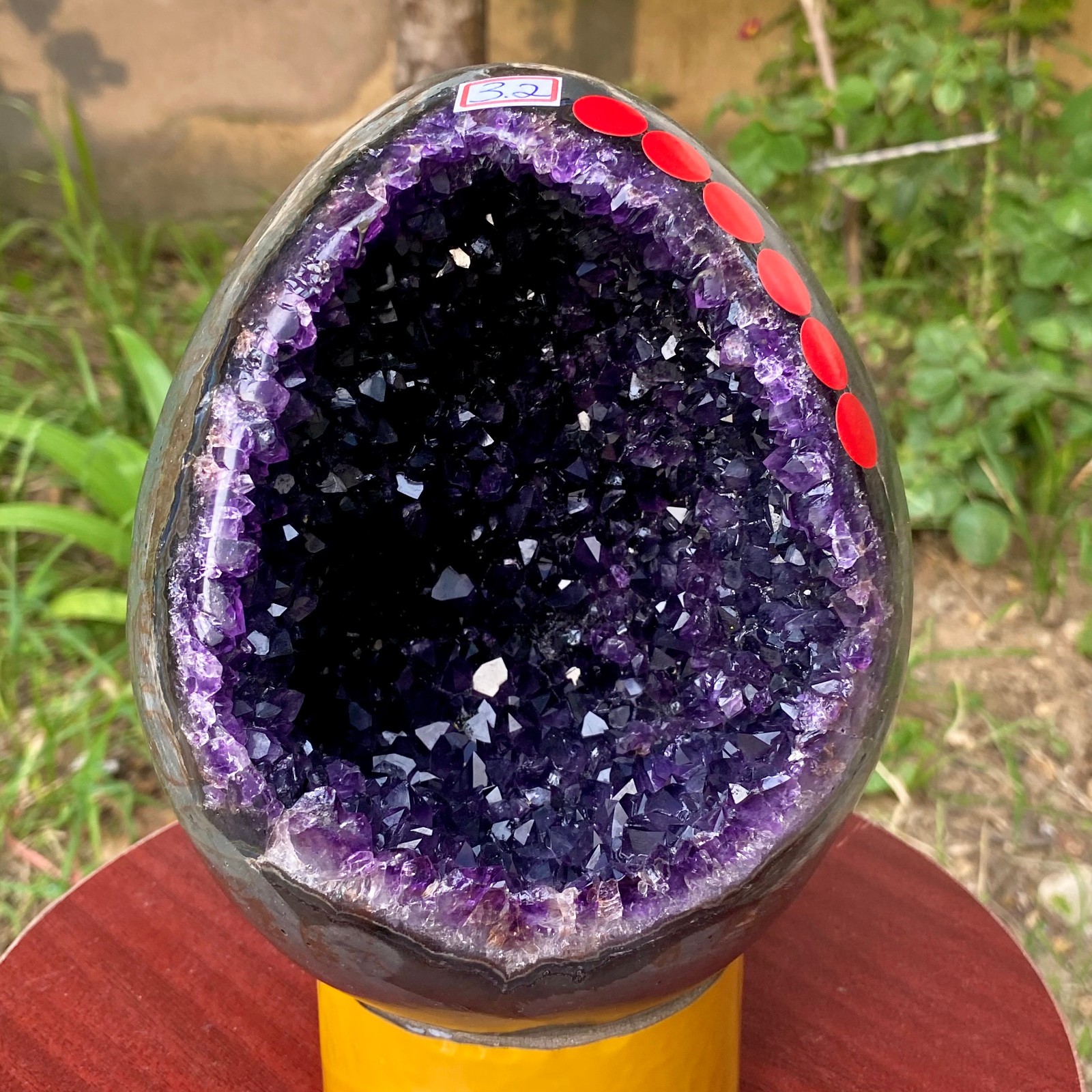 6.9LB High quality Natural Amethyst geode quartz crystal Dinosaur egg healing
