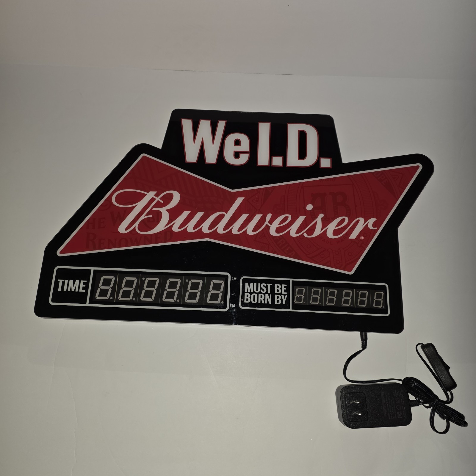 Budweiser We I.D. LED Sign Time Must Be Born By Date Display Bar Decor New Budweiser We I.D. LED Sign Time Must Be Born By Date Display Bar Decor New