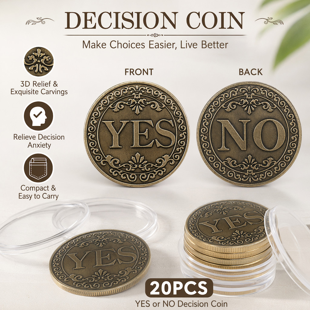 20 PCS Yes/No Flip Challenge Coin,Vintage Metal Decision Coin ,Novelty Gift 20 PCS Yes/No Flip Challenge Coin,Vintage Metal Decision Coin ,Novelty Gift