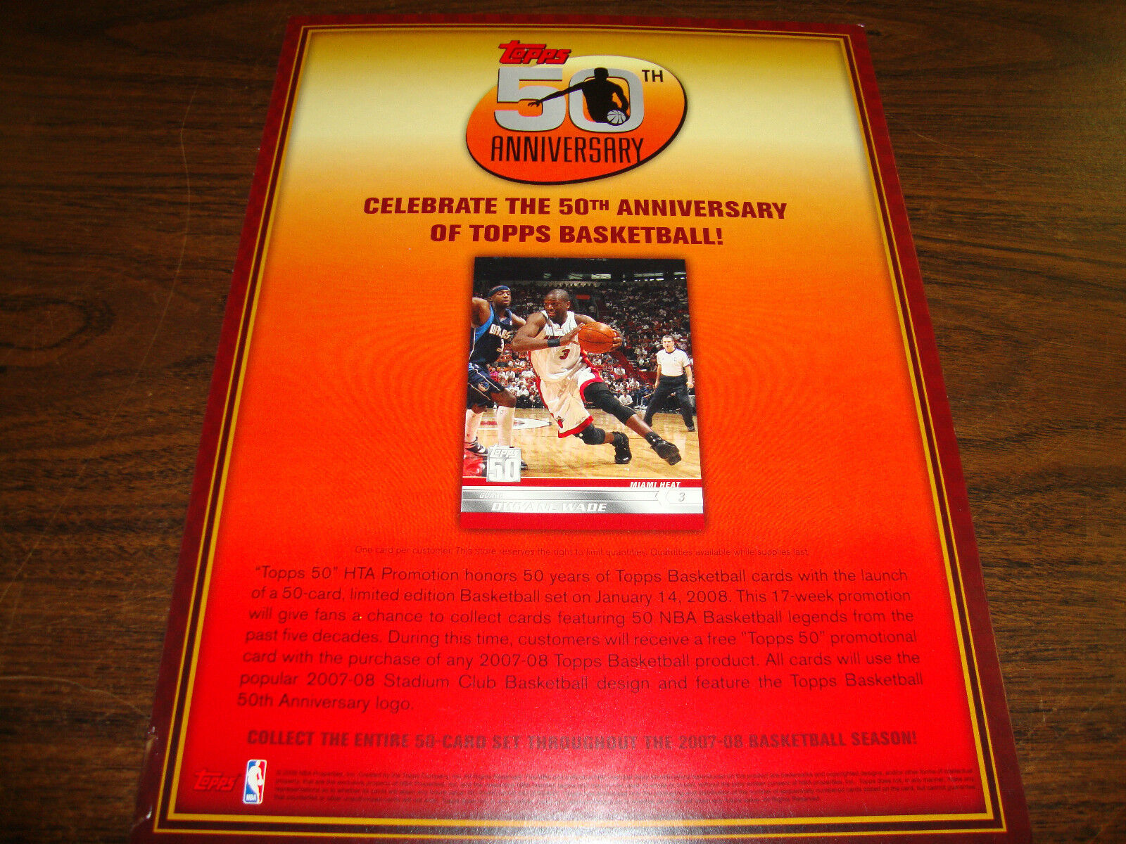 2007-08 Topps Basketball---50th Anniversary Promotion---Stand-Up Counter Display