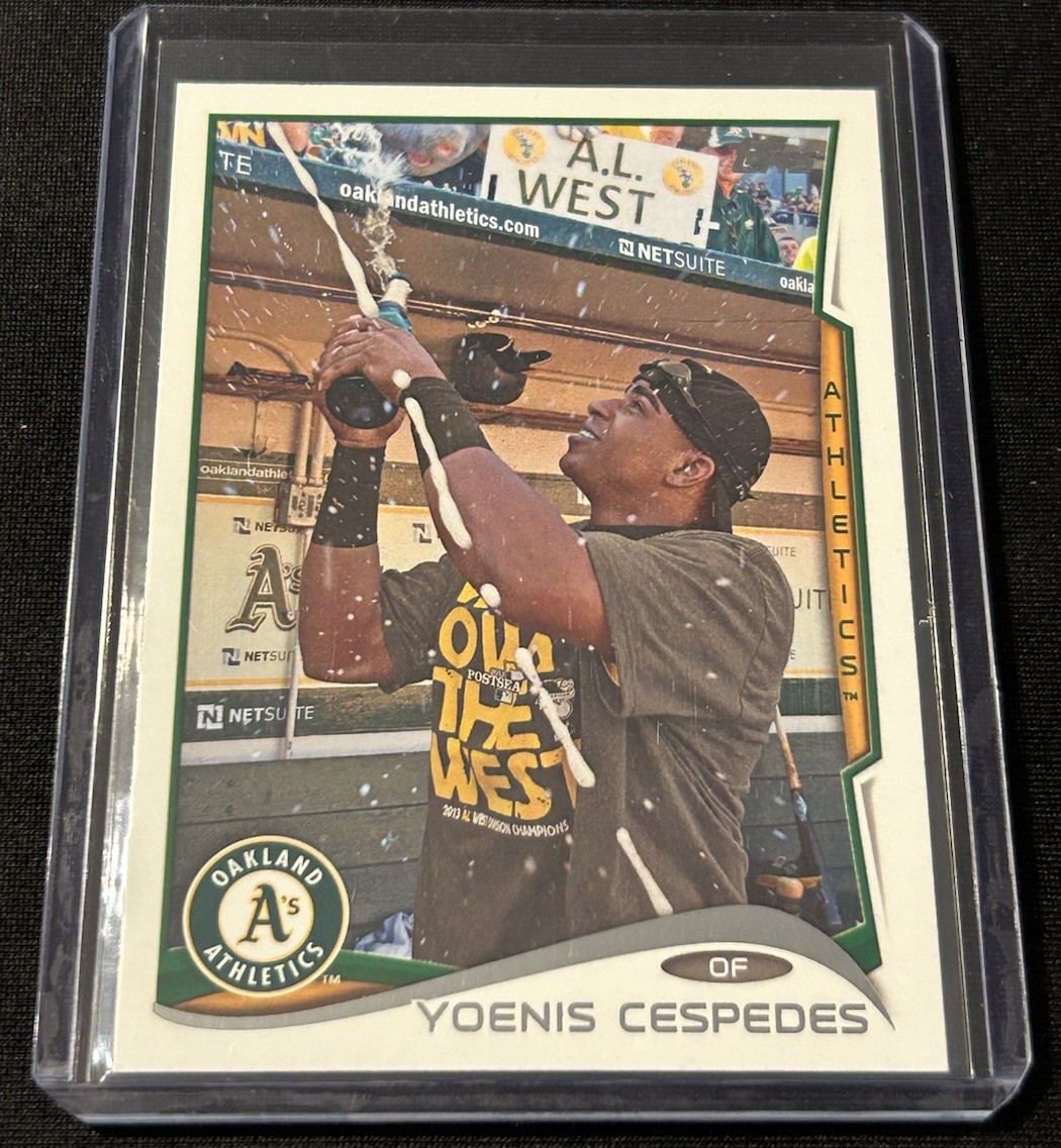 2014 Topps Series 1 Yoenis Cespedes Celebration Image Variation SP #14 A’s