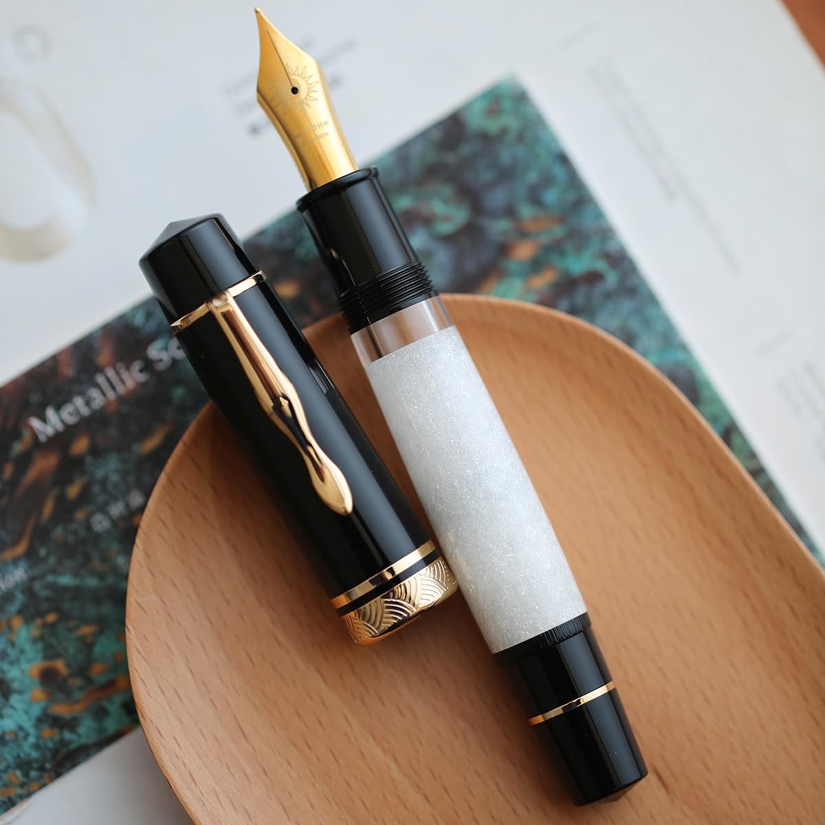 erofa Majohn P139 NO.8 Fine Nib Piston Fountain Pen with Box, Brass Piston Sy... erofa Majohn P139 NO.8 Fine Nib Piston Fountain Pen with Box, Brass Piston Sy...