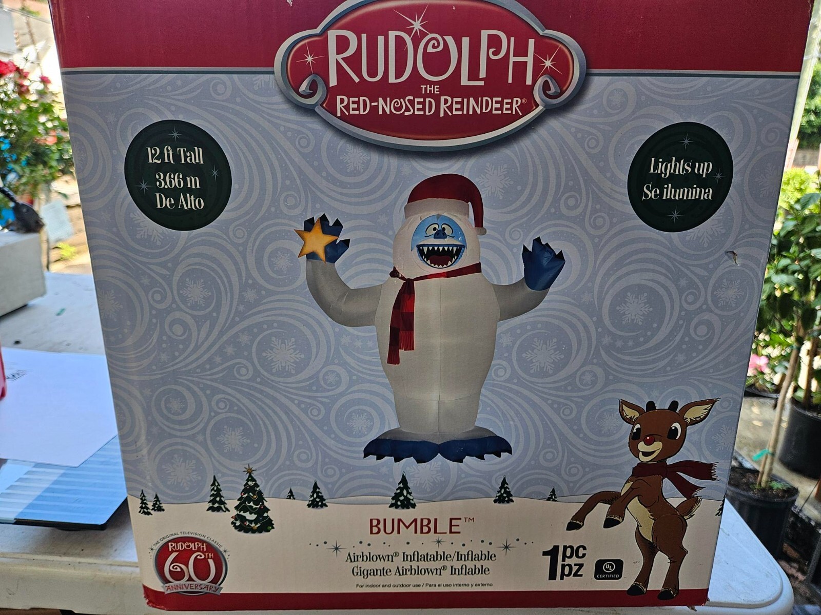 Gemmy 12ft Tall Rudolph's Abominable Snowman Christmas Inflatable