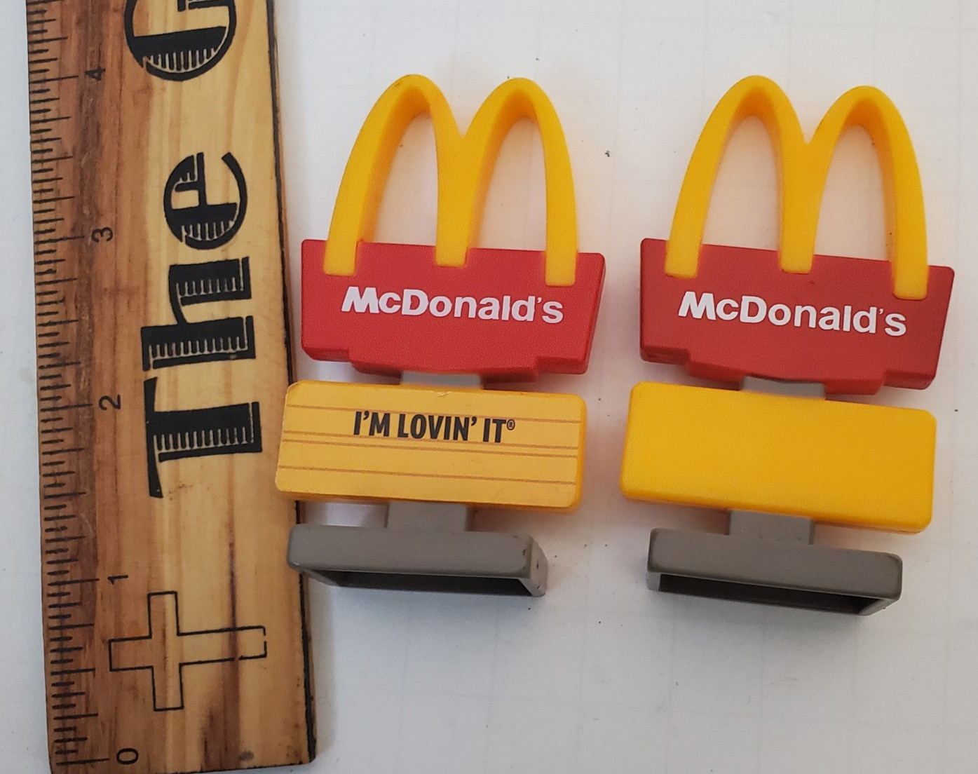 2025 McDonalds Lil McDonalds Sign Miniature Happy Meal Toy x2 I\'m Lovin It